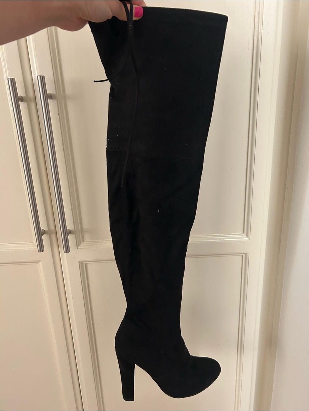 Steve Madden Black Over-the-Knee High Heel Boots